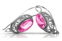 Vintage silver 925 amethyst earrings vec023s Russian Soviet style