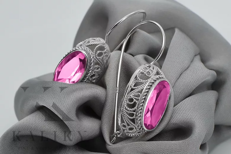 copy of Plata soviética rusa 925 Alejandrita Rubí Esmeralda Zafiro Aguamarina Zircón ... Pendientes VEC023S
