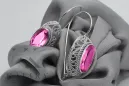 Vintage silver 925 amethyst earrings vec023s Russian Soviet style