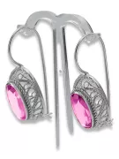 Vintage silver 925 amethyst earrings vec023s Russian Soviet style