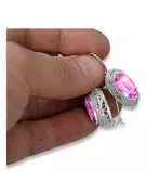 Vintage silver 925 amethyst earrings vec023s Russian Soviet style