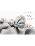 Rose růžová červená ruská 14k zlatá akvamarín a zircons tenisový náramek tbc001r