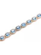 Rose rosa rojo ruso 14k oro aguamarina y zircones pulsera tenis tbc001r