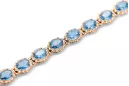 Rose rosa rojo ruso 14k oro aguamarina y zircones pulsera tenis tbc001r