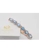 Rose pink red Russian 14k gold aquamarine and zircons tennis bracelet tbc001r