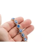 Rose Rosa Rot Russisch 14 Karat Gold Aquamarine und Zirkons Tennisarmband TBC001R