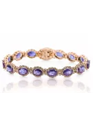 Rose rose rouge russe 14 k bracelet de tennis d'or et zircons TBC001R