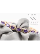 Rose roz roșu rus Russian 14k aur alexandrite și zirconi brățară tenis TBC001R