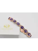 Rose pink red Russian 14k gold alexandrite and zircons tennis bracelet tbc001r