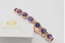 Rose pink red Russian 14k gold alexandrite and zircons tennis bracelet tbc001r