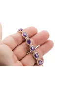 Розовый розовый красный русский 14K золотой Александрит и цирконы теннисный браслет TBC001R