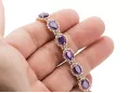 Rožinė rožinė raudona rusų 14k aukso alexandrite ir cirkons teniso apyrankė tbc001r
