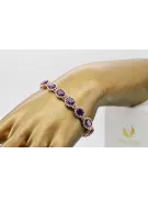 Rose pink red Russian 14k gold alexandrite and zircons tennis bracelet tbc001r