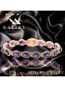 Rose pink red Russian 14k gold alexandrite and zircons tennis bracelet tbc001r