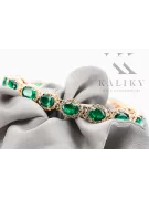Rose Pink Red Russian 14K Gold Emerald a zirkóny Tenisový náramok TBC001R