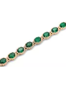 Rose rose rouge russe 14 k bracelet de tennis or et zircons TBC001R
