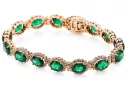 Rose rose rouge russe 14 k bracelet de tennis or et zircons TBC001R