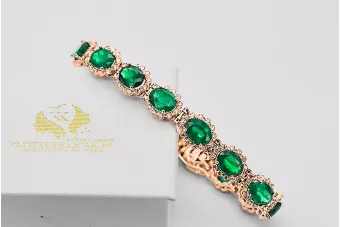 Rose rose rouge russe 14 k bracelet de tennis or et zircons TBC001R