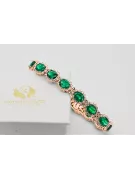 Rose Pink Red Russian 14K Gold Emerald a zirkóny Tenisový náramok TBC001R