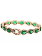 Rose rose rouge russe 14 k bracelet de tennis or et zircons TBC001R