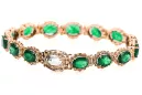 Rose pink red Russian 14k gold emerald and zircons tennis bracelet tbc001r
