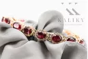 Rose rosa rojo ruso 14k oro rubí y zircones Pulsera de tenis TBC001R