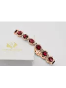 Rose Rosa Rot Russisch 14 Karat Gold Rubin und Zirkonen Tennis Armband TBC001R