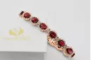 Rose pink red Russian 14k gold ruby and zircons tennis bracelet tbc001r