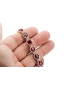 Rose rose rouge russe 14k or ruby et zircons bracelet tennis tbc001r