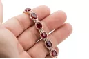 Rose pink red Russian 14k gold ruby and zircons tennis bracelet tbc001r