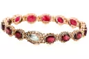 Rose rose rouge russe 14k or ruby et zircons bracelet tennis tbc001r