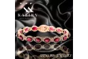 Rose rosa rojo ruso 14k oro rubí y zircones Pulsera de tenis TBC001R