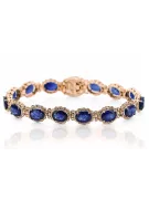 Rose Rosa Rot Russisch 14 Karat Gold Tennis Sapphit und Zirkons Armband TBC001R