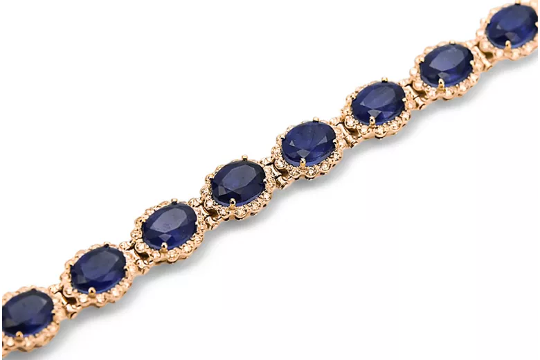 Rose rose rouge russe russe 14k tennis saphite et zircons bracelet TBC001R