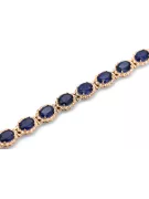 Rose Rosa Rot Russisch 14 Karat Gold Tennis Sapphit und Zirkons Armband TBC001R