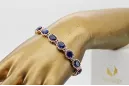 Роза розовый красный русский 14K золотой теннисный сапфит и Zircons браслет TBC001R