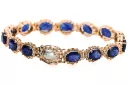 Rose pink red Russian 14k gold tennis sapphite and zircons bracelet tbc001r
