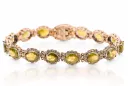 Rose Rosa Rot Russisch 14k Gold Perydot und Zirkons Tennis Armband TBC001R