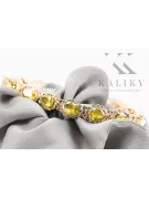 Роза розовый красный русский 14K золотой перидот и цирконы теннисный браслет TBC001R