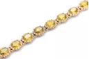 Rose pink red Russian 14k gold perydot and zircons tennis bracelet tbc001r