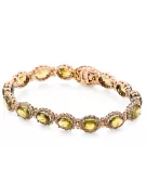 ارتفع وردي أحمر الروسية 14k الذهب بيدروت و zircons تنس سوار TBC001R