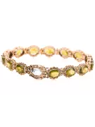 Rosa rosa rojo ruso 14k oro perydot y zircon brazalete tenis tbc001r