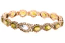Rosa rosa rojo ruso 14k oro perydot y zircon brazalete tenis tbc001r