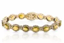 Rose rose rouge 14k russe or aigueamarine et zircons bracelet de tennis TBC001R