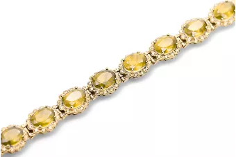 Rose Rosa Rot 14K Russisches Gold Aquamarin und Zirkons Tennis Armband TBC001R