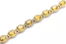 Rose pink red 14k Russian gold aquamarine and zircons tennis bracelet tbc001r