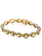 Rose Rosa Rot 14K Russisches Gold Aquamarin und Zirkons Tennis Armband TBC001R