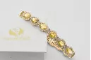 Rose pink red 14k Russian gold aquamarine and zircons tennis bracelet tbc001r
