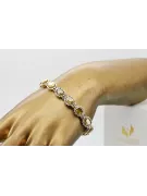 Рожевий рожевий червоний 14k Російський золотий аквамарин і цирконський тенісний браслет TBC001r