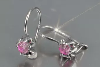 Silver 925 Unikátní Amethyst náušnice VEC053S Vintage ruský sovětský styl art deco